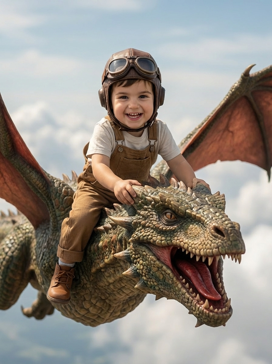 Маленький авиатор на драконе