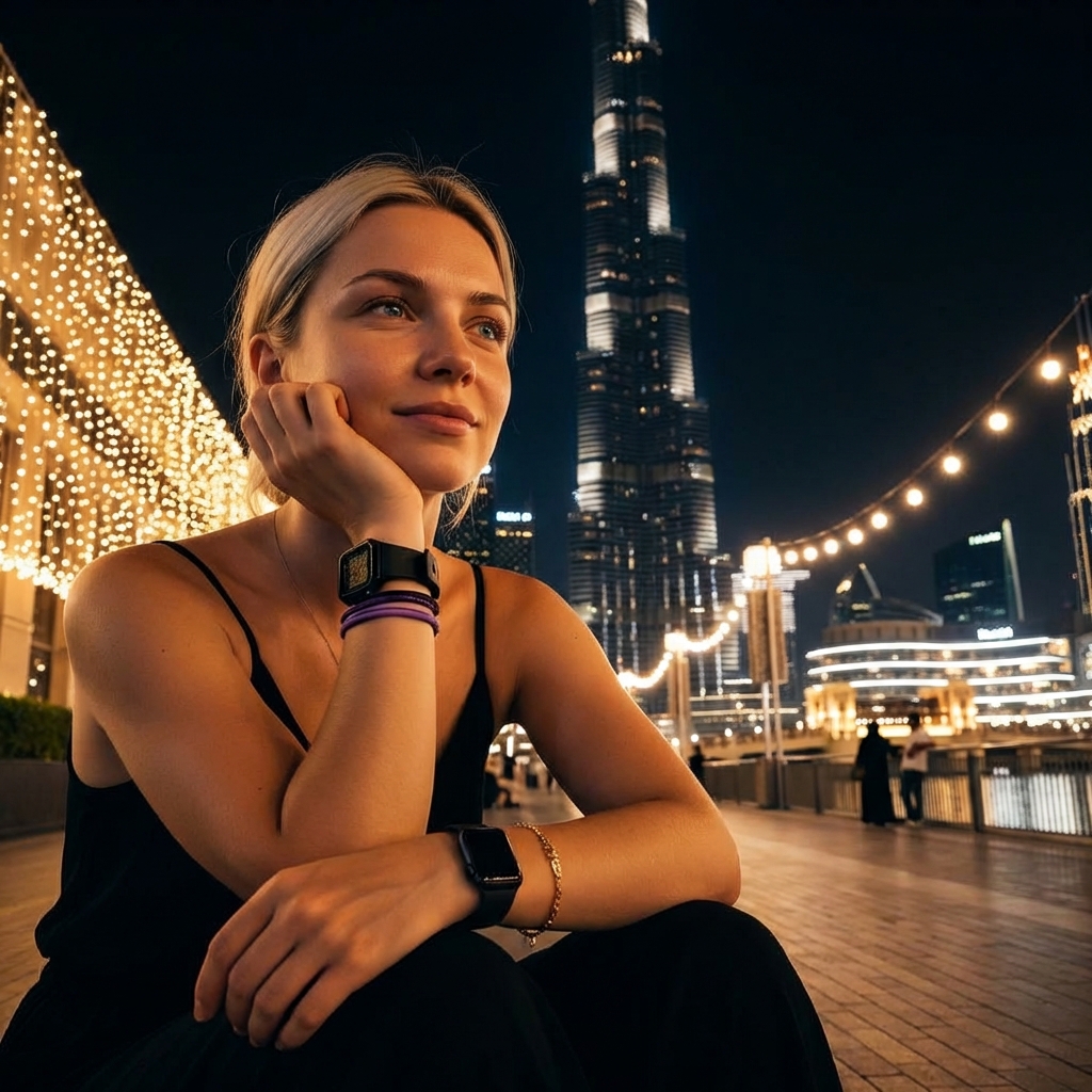 Ночной портрет у Бурдж-Халифа