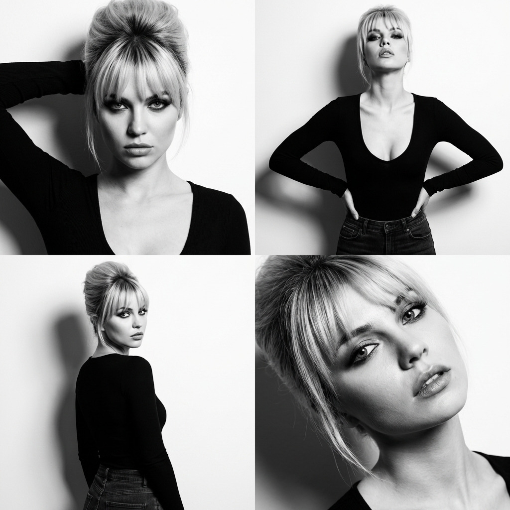 Стильный черно-белый студийный коллаж