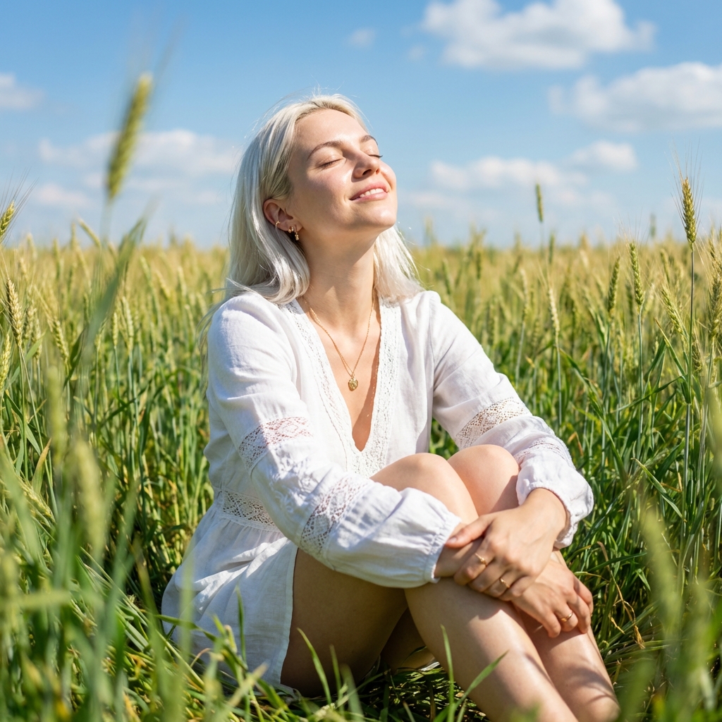 Девушка в летнем поле