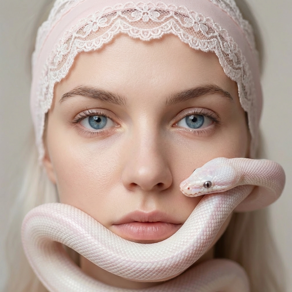 Девушка с белой змеей