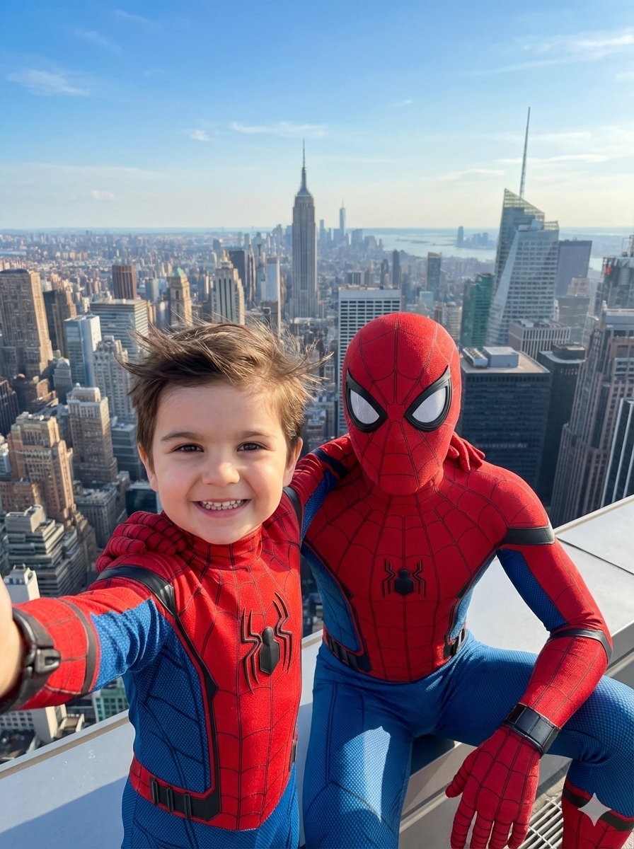 Селфи с Человеком-пауком на крыше