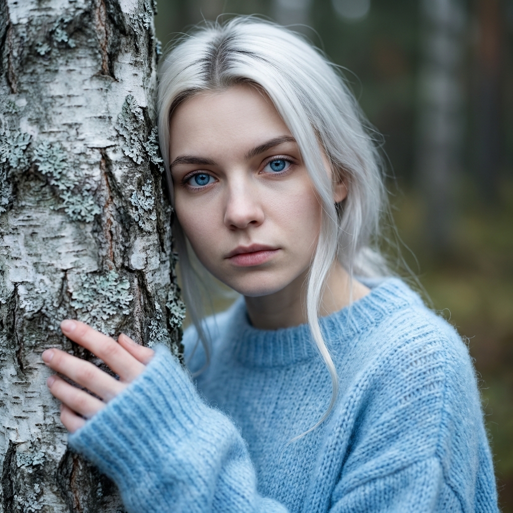 Девушка у березы