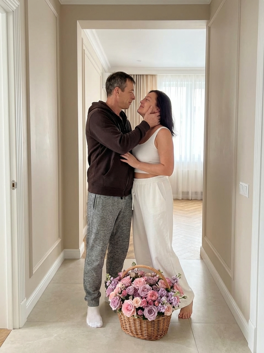 Работа в стиле Романтическая пара в светлом интерьере