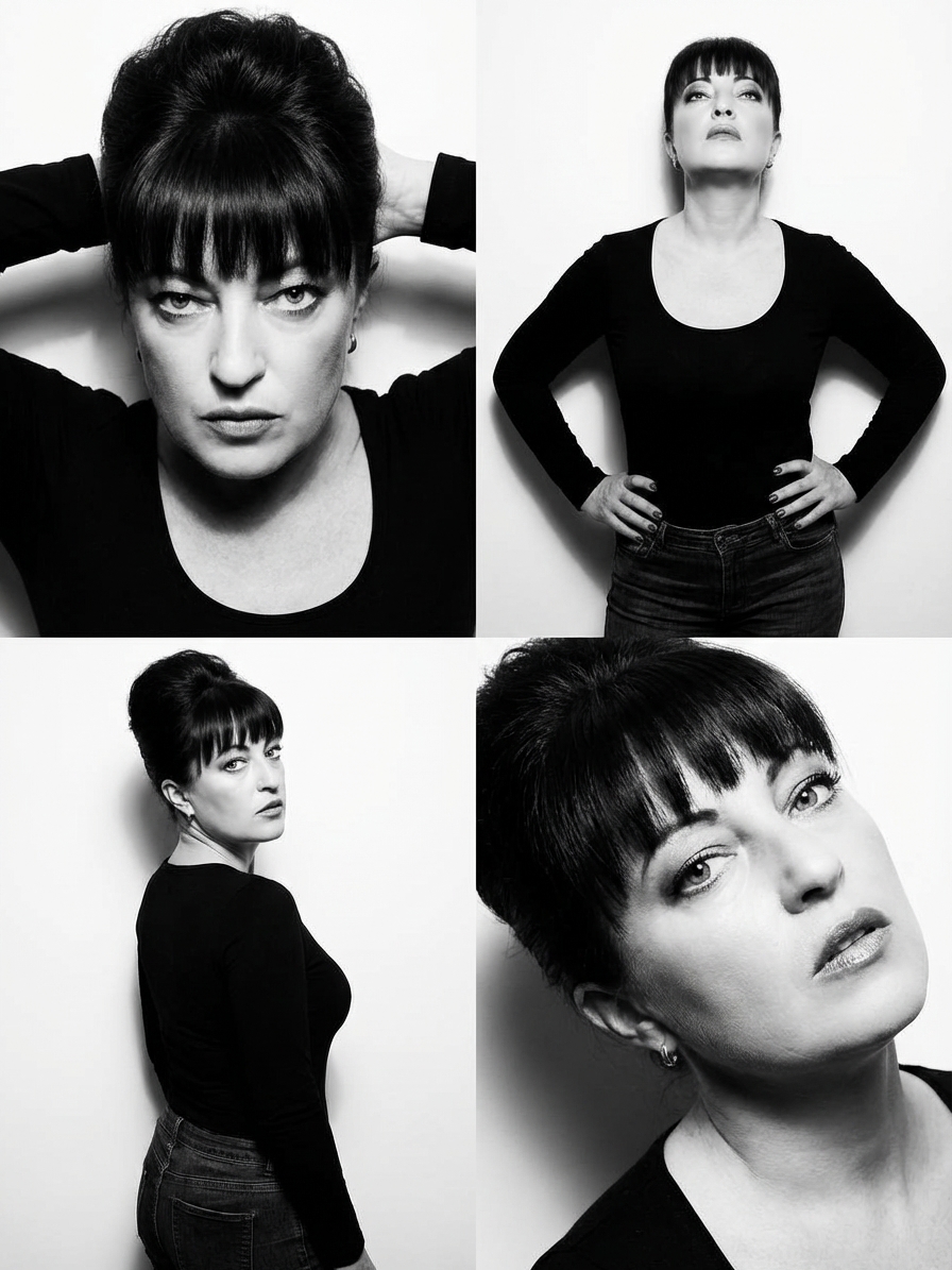 Работа в стиле Стильный черно-белый студийный коллаж